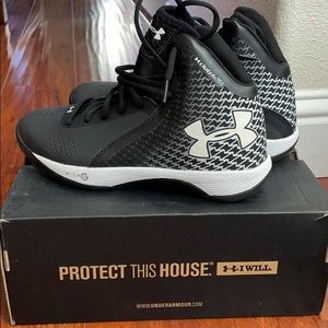 Under armour black and white high tops